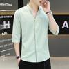 Summer New Men's Cotton Linen Short Sleeve Thin Casual Versatile Shirt
