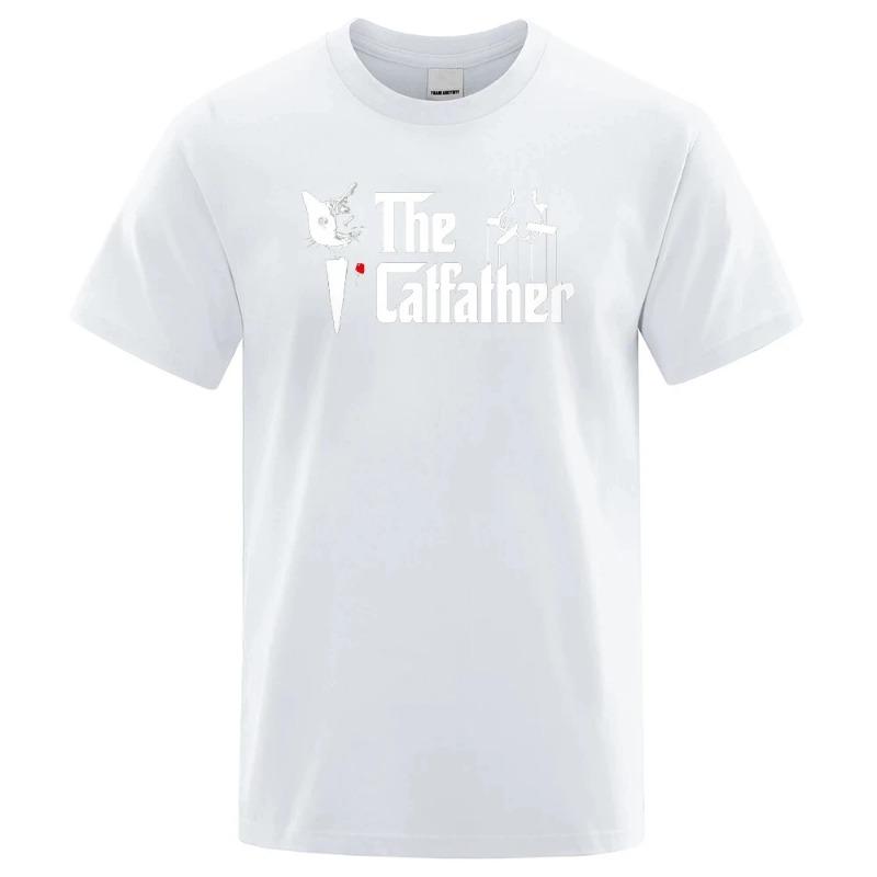 Men's Fashion T-Shirt Cat Dad Cat Print T-Shirt Brand Round Neck Clothing Oversized Casual Short Sleeve T-Shirts Men’s