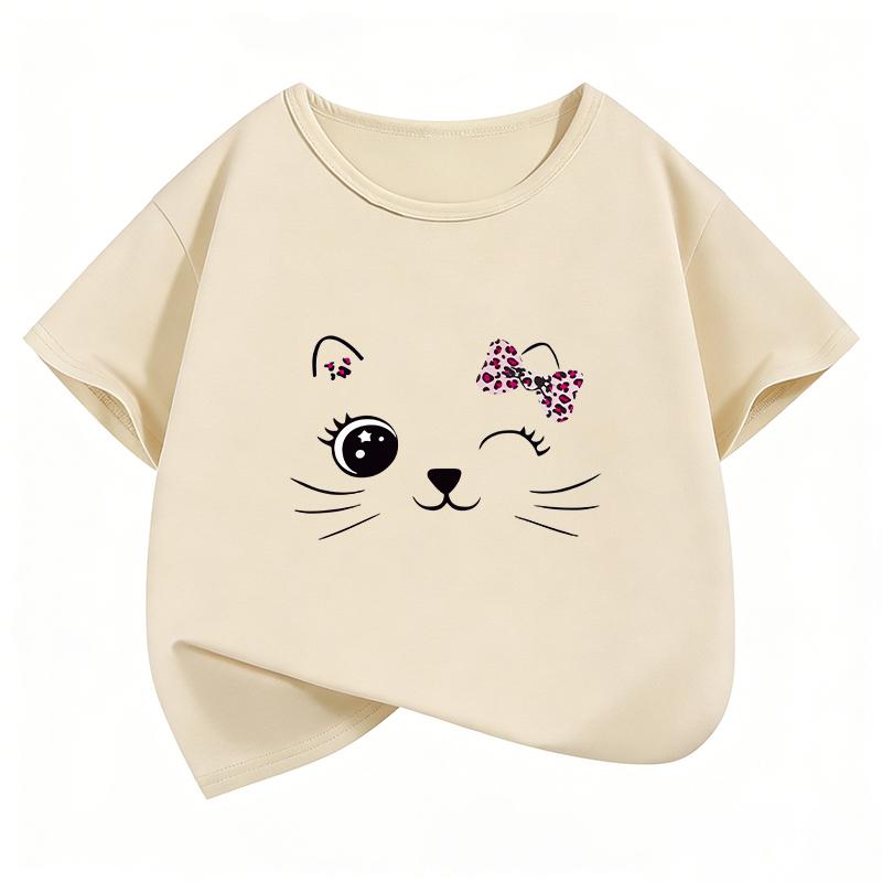 Kawaii Cat Meme T Shirts Cat Funny Short Sleeve Harajuku Kids Childrens Tshirt Boys Girls Casual Top Tee Summer