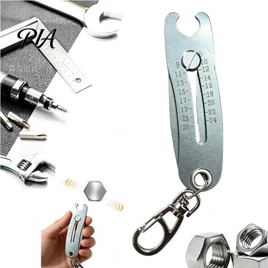 Nut Bolt Gauge Portable Thread Size Checker Keychain, Stainless Steel Precise Gauge, Bolts Finder Verification Tool Keychain
