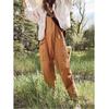 Damen Verstellbarer Träger Jumpsuit Lässig Locker Ärmellos Harem Romper mit Taschen