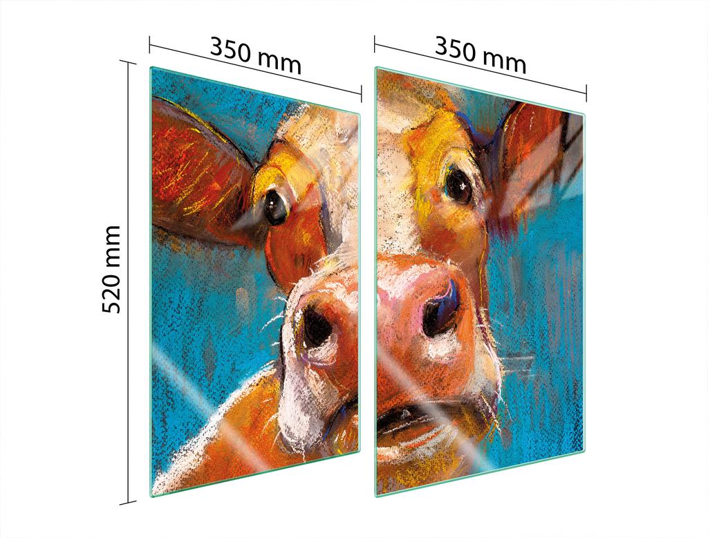 SZKLANA PŁYTA OCHRONNA DO KUCHNI 2x35x52 KROWA