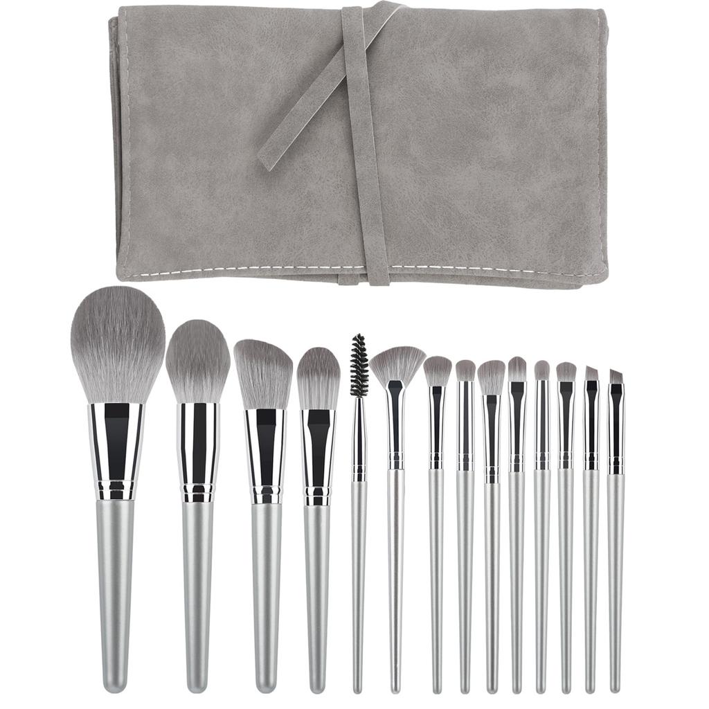 14pcs Soft Makeup Brush Set For Cosmetic Tool, Professional Use, Contour Eyeshadow, Application Powder Foundation With Bag