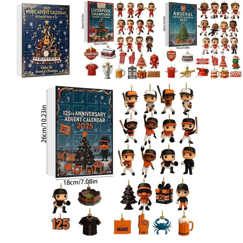 Arsenal Liverpool Calcio Acrilico Natale Scatola Cieca Ornamento Albero Con Personaggi dei Cartoni Animati Per Decorazioni Festive