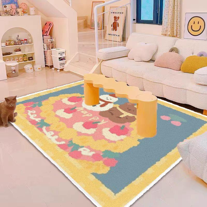 Casa Tapete Quarto Cama Cobertor Quarto de Menina Curto Veludo Resistente à Sujeira Sala de Estar Grande Área Infantil Quebra-cabeça Tapete de Chão Emenda