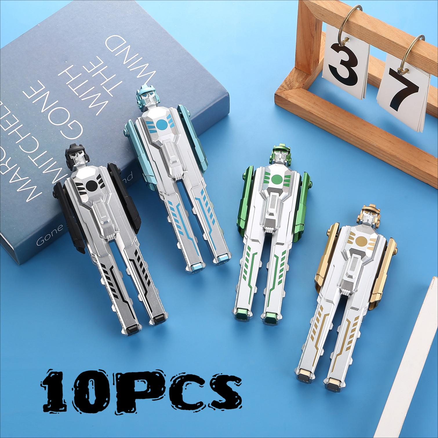 

10Pcs Deformation Robot Gel Pens Deformation Warrior Black Ink Writing Tool Pen Foldable Student School Stationery Gift Random style 10Pcs