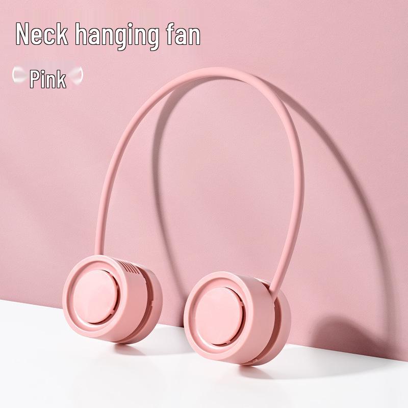 

USB Rechargeable Foldable Neck Fan: Portable, Safe, Quiet, Turbine Design, Handheld or Desktop Use Long Battery Life + 800mAh розовый