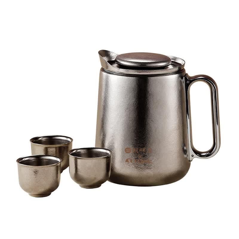 TOMIC 800ml Pure Titanium Double-Layer Stewing Tea & Coffee Pot Set