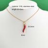 Women Pendant Necklace Stainless Steel Red Pepper Coral Heart Slim Choker Gold Waterproof Sex Elegant Gift
