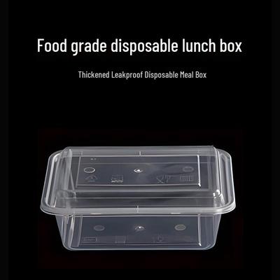 350ml Disposable Rectangular Plastic Takeout Containers with High Lids