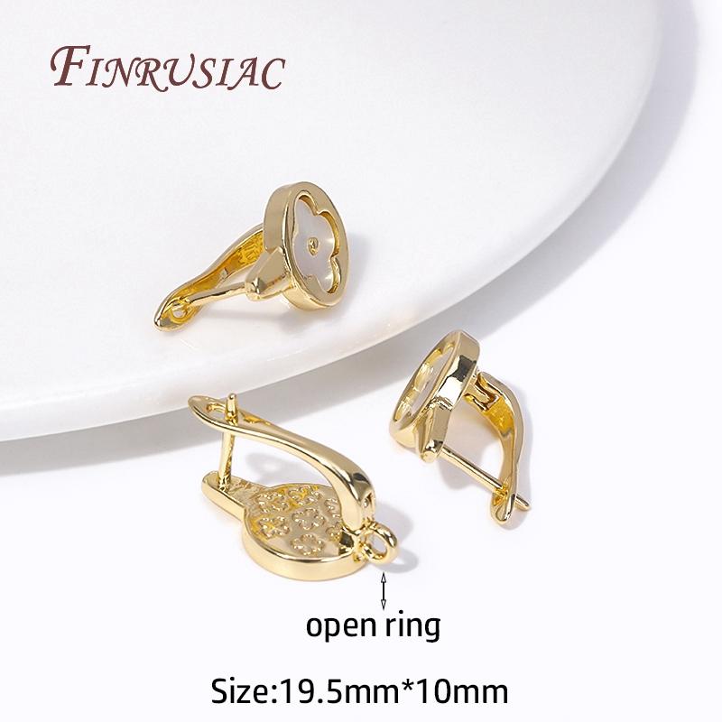 DIY Jewelry Making Earring Multi Styles 18K Gold Plated Natural Shell Earrings Clasps Hooks Earwires Fasteners Accessories