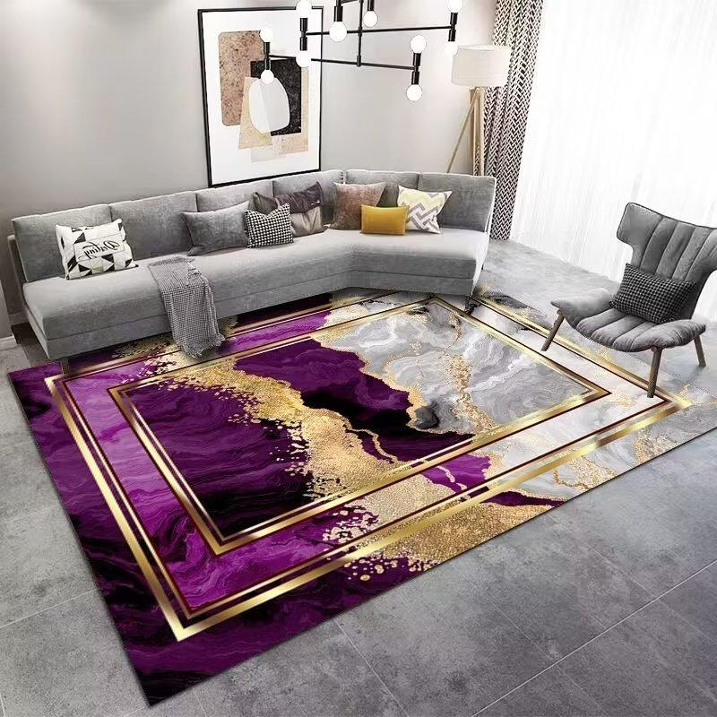 Alfombras Nórdicas para Decoración de Sala de Estar Hogar Mármol Oro Alfombra para Comedor para Habitaciones Dormitorio Alfombras de Área Grande Alfombra para Mesa de Centro 60x90cm 23.6x35.4in