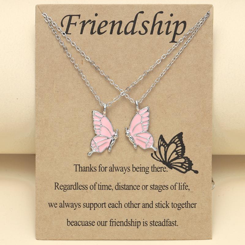 New Colorful Butterfly Collar Chain Friendship Card Good Friend Set Necklace