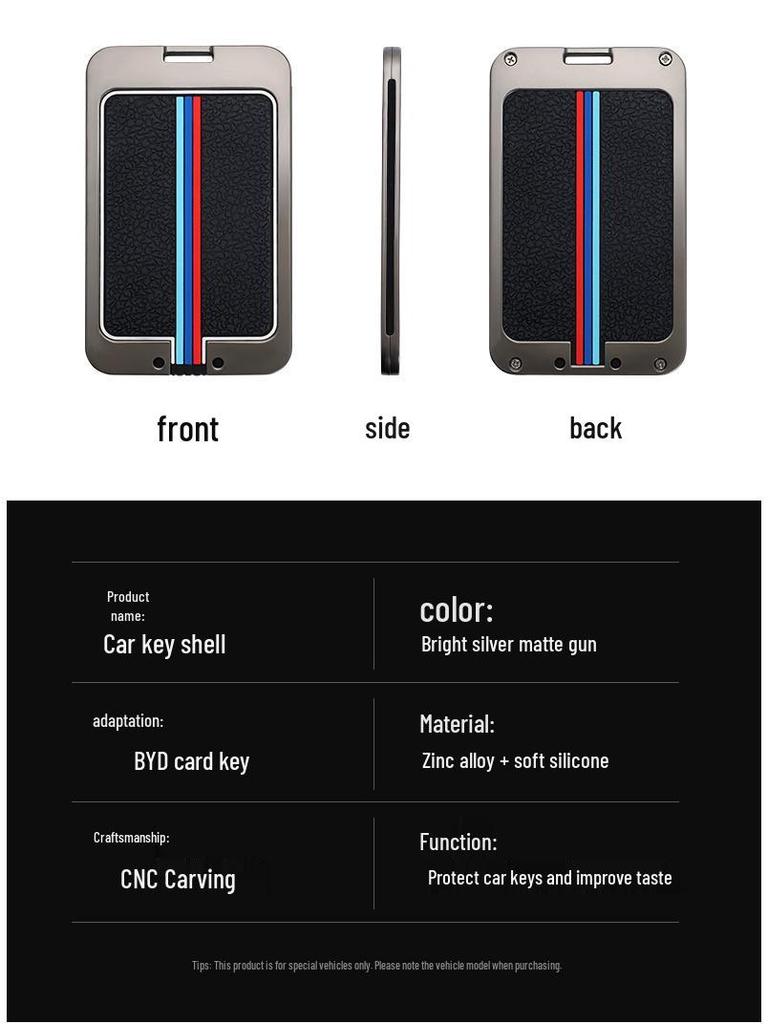 High-End Aluminum Alloy Key Cover for BYD Han EV, Qin, Song Pro, and Han DM