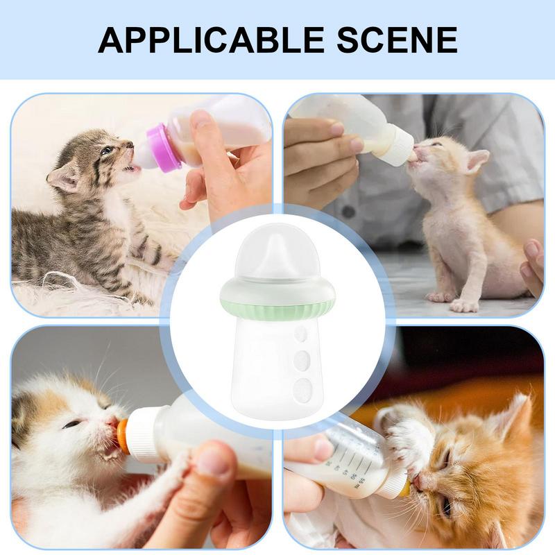 Kitten Feeding Bottle Small Animals Feeder Ergonomic Removable Silicone Feeding Nipple Kitten Bottles For Nursing All Breed Of