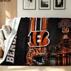 Cincinnati Bengals Print Flannel Blanket High Quality Warm Comfortable Cover for All Seasons Perfect for Gifts Home Decor