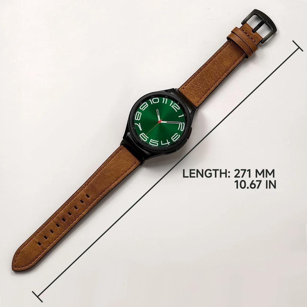 Leather Strap for Samsung Galaxy Watch 6 Classic 47mm 43mm Band No Gaps Bracelet Correa for Galaxy Watch 7 6 5 4 5Pro 45MM Strap
