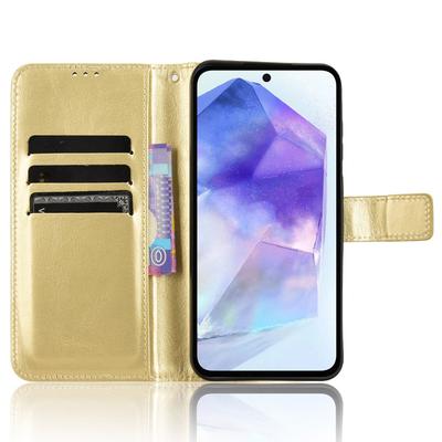 Hoesje voor Samsung Galaxy A55 5G Crazy Horse Textuur Leer Portemonnee Schokbestendige Cover