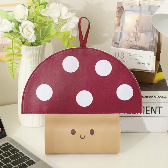 Tissue Box Waterproof Wear-Resistant PU Wall-Mounted Mushroom-Shaped Tissue Paper Bag Easy Installation for Kitchen Car Bathroom Storage
