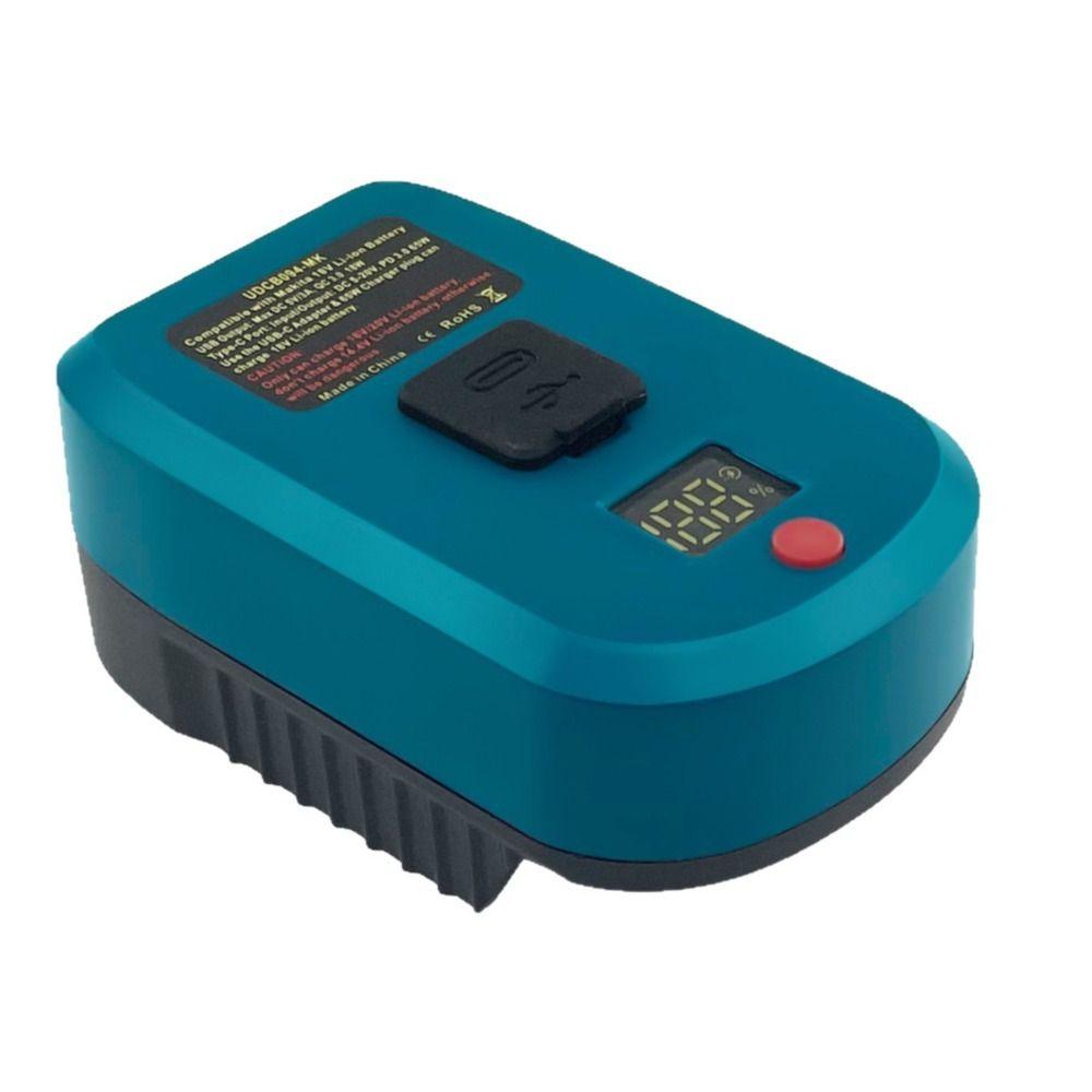 65W Battery Converter Adapter with Type-C Port and USB Port Portable Fast Charger QC3.0 for Makita/Dewalt/Milwaukee/Bosch