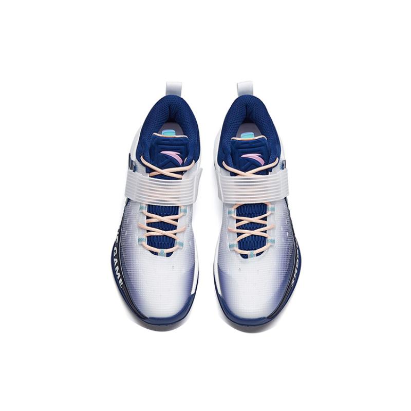 Anta Hengsao4 Durable Breathable Low-Top Basketball Shoes Men's White Blue Sneakers 112231608-2