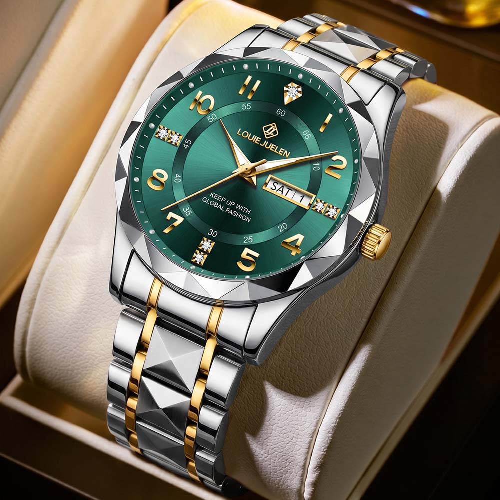 LOUIEJUELEN New Business Men's Quartz Watch Luminous Hands Versatile Calendar Trendy Men's Watch relogio masculino Watch for men