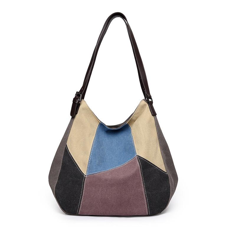 Canvas Tote Bag For Women Large Capacity Street Style With Zipper Closure For Daily Use