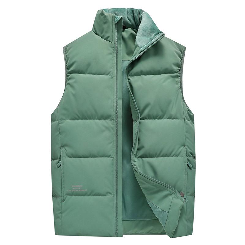 Windproof Korean-Style Unisex Down Vest: Warm, Trendy, Plus Size, Autumn/Winter, Two-way Zipper, for Couples & Teens