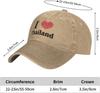 I Love Thailand Baseball Cap for Unisex Women Adjustable Vintage Cowboy Hat Cotton Dad Hats