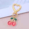 3D Cherry Design Keychain Sturdy Alloy Key Holder Cute Cherry Keychain Charm Key Pendant For Bags And Car Keys