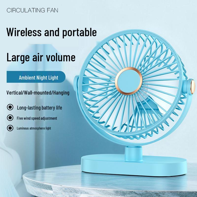 Portable Rechargeable Mini Desktop Fan for Home, Office, Dorm, and Outdoor Use
