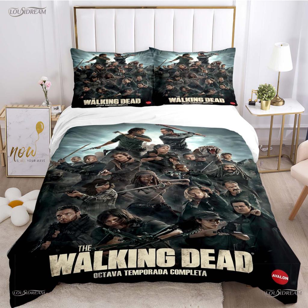 Walking Dead Filmmönster Alla Säsonger Påslakan Sängkläder Lyxigt Mjukt Täckeöverdrag och Kuddfodral Enkel/Dubbel/Queen/King