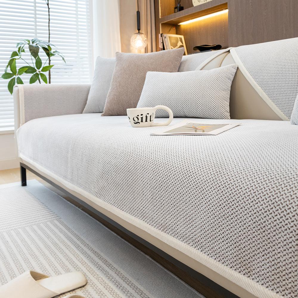 Modernes Luxus-Sofakissen, universell einsetzbar für alle Jahreszeiten, einfacher und hochwertiger Sitzkissenbezug mit ruhigem Schneefall, rutschfester Bezug