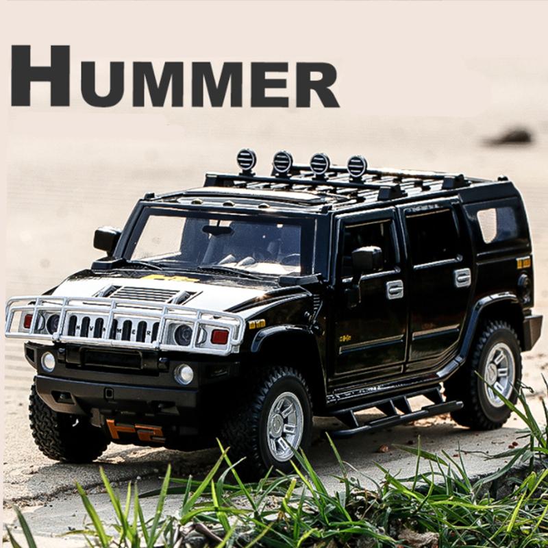 1/24 Hummer H2 Legierungsauto Modell Diecasts Metallspielzeug Fahrzeuge Hohe Simulation Sound Licht Sammlung Kinder Exquisite Geburtstagsgeschenke