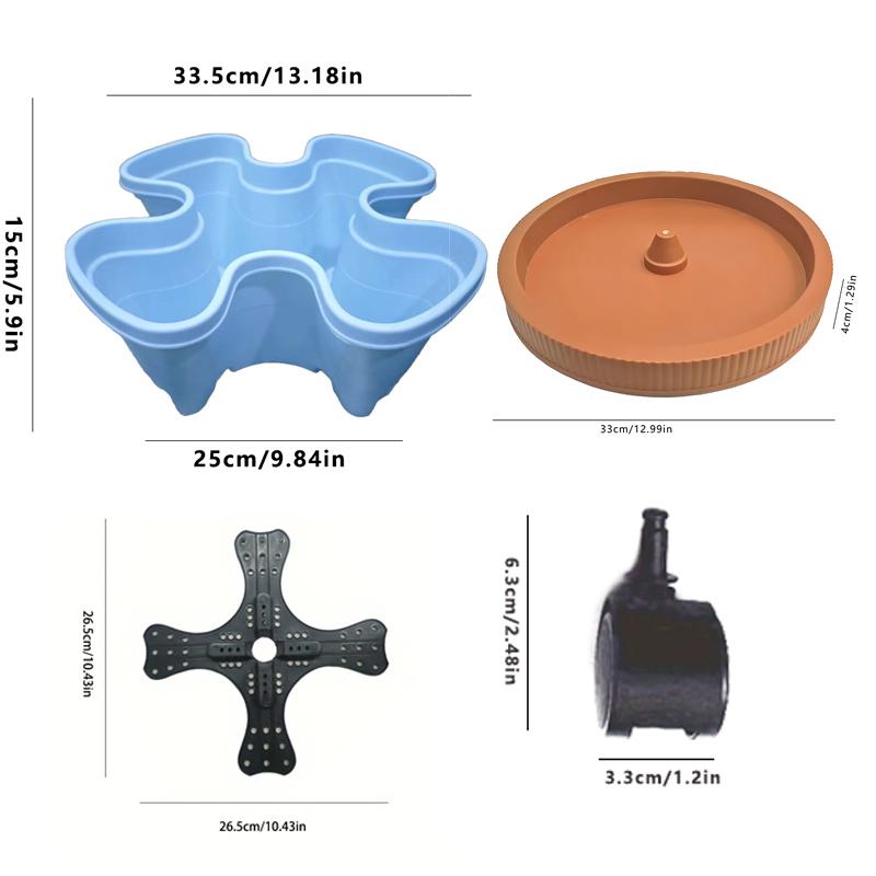 Vertical Planter Tower Garden, 6 Tiered Planter Stackable Herb Garden Planter with Movable Casters and Bottom Indoor and Outdoor