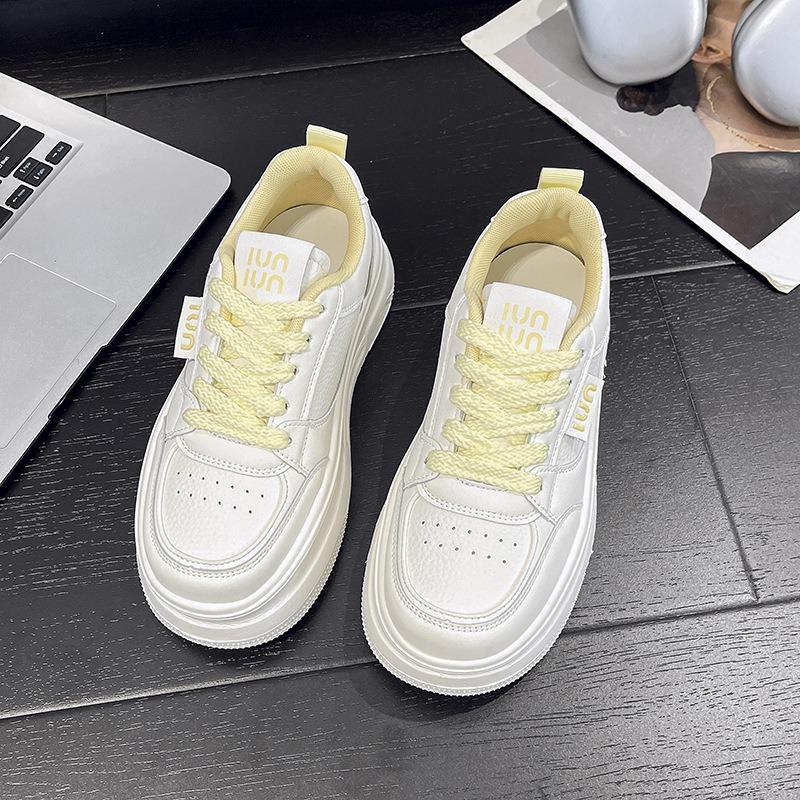 Mesh Shoes Women's Breathable Mesh Leather Platform White Shoes Summer New Single Mesh Sports Board Shoes Women