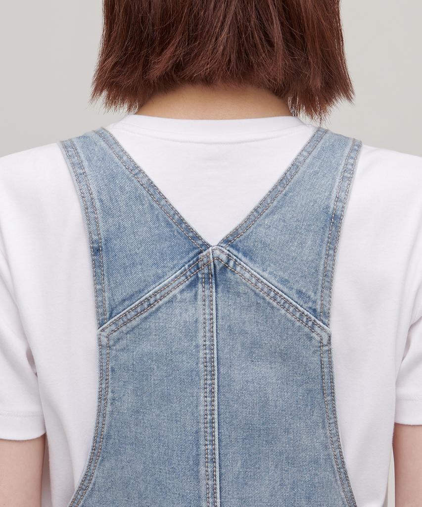 Musinsa Standard Woman Women'S Denim Overall Mini Dress [Light Indigo]