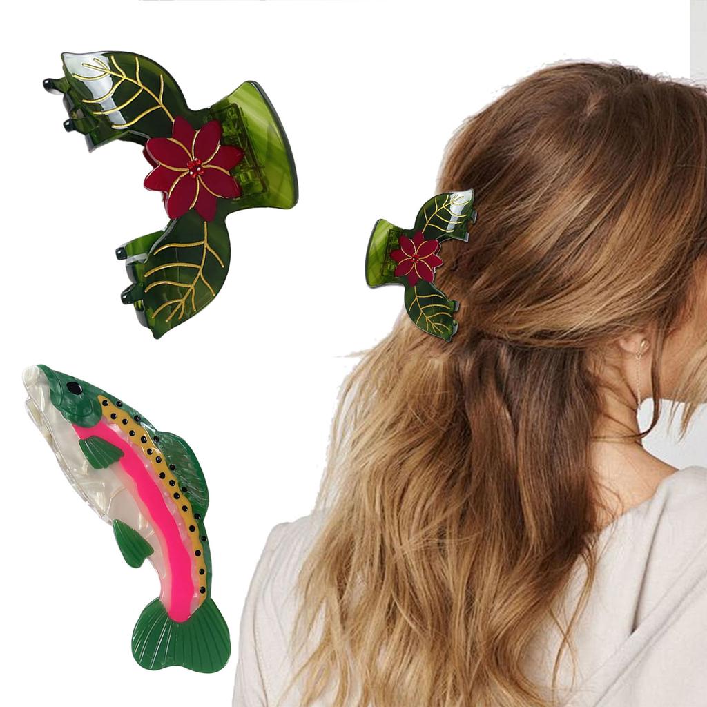 Valentine's Day Hair Clip Large Hair Claw Clip Fashion Hair Adornment Holder Fish Barrettes Hair Styling Tool