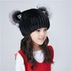 Autumn and winter new women's fur straw hat girls girls mink leather hat cat ears fox hair knitted hat ear hat
