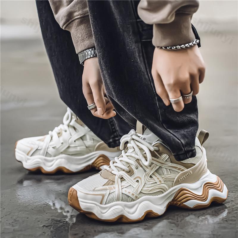 Fashion Men Breathable Mesh 2025 Summer New Collection Thick Soled Casual Shoes Versatile Comfortable Height Increasing Chunky sneakers
