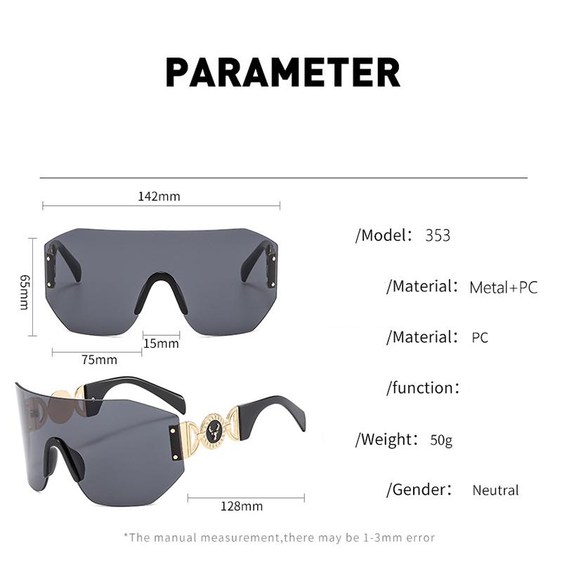 Nya Y2k Trendiga Cykelsportsolglasögon Med Snyggt Ihåligt Skal Linslösa Endelade Glasögon 353