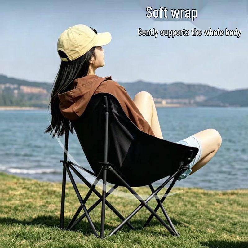 Portable High-Back Folding Moon Chair for Camping and Outdoor Use