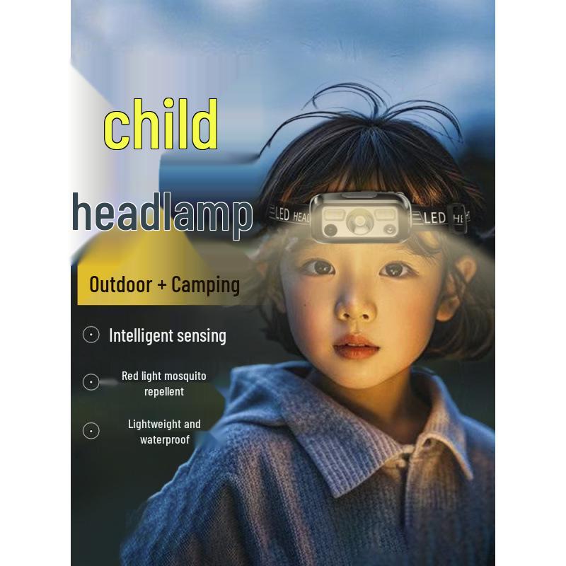 Ultra-Bright Rechargeable Children's Headlamp for Camping and Beachcombing