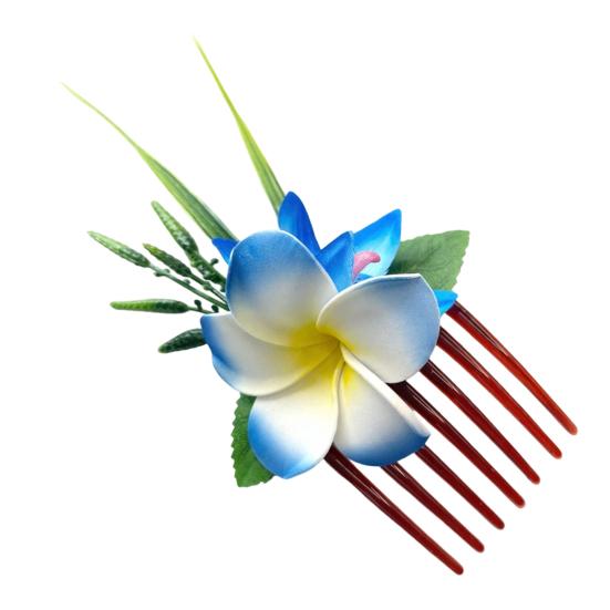 

Hair Comb Artificial Flower Design Anti-slip Teeth Hair Organizer Comb Updo Bun Hair Styling Accessory синий