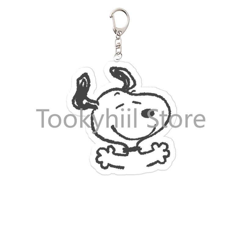 Acrylic Snoopy Keychain Student Cosplay Hanging Decor Boy Cute Anime Cartoon Bag Christmas Pendant Child Birthday Gift