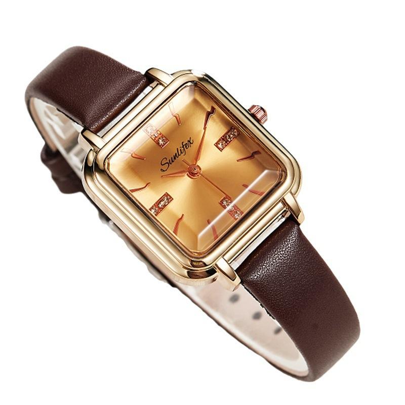 Klein Vierkant Koud Wind Niches Eenvoudig Student Kwarts Horloge Dames Trend Mode Temperament Horloge Partij