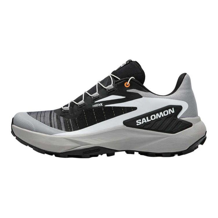 SALOMON GENESIS Abrasion Resistant, Breathable, Supportive, Lightweight Low Top Trail Running Shoes Men's Black Gray Sneakers 478076