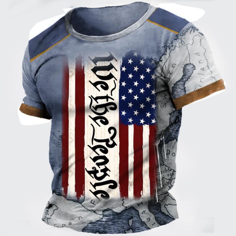 Streetwear tričko Pánské léto Ležérní móda Volný Sportovní styl Tričko s 3D potiskem s krátkým rukávem