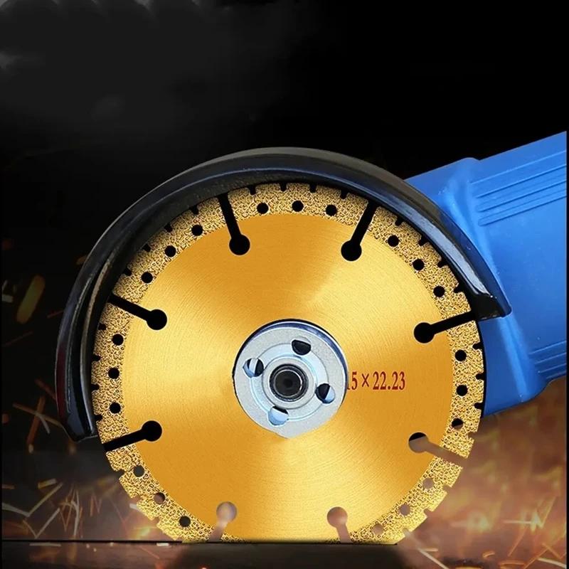 4.5 Inch Vacuum Brazed Diamond Yellow Saw Blade Steel Metal Stone Cast Iron Reinforcing Steel Aluminium Multi-purpose Power Tool
