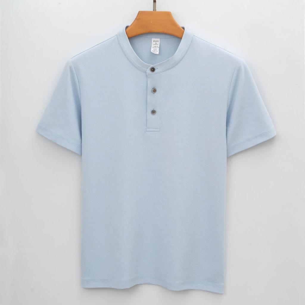 Premium Quick-dry Stand-collar Short-sleeve T-shirt Youth Sports Wrinkle-free Moisture-wicking Breathable Half-sleeve Minimalist Breathable Tops